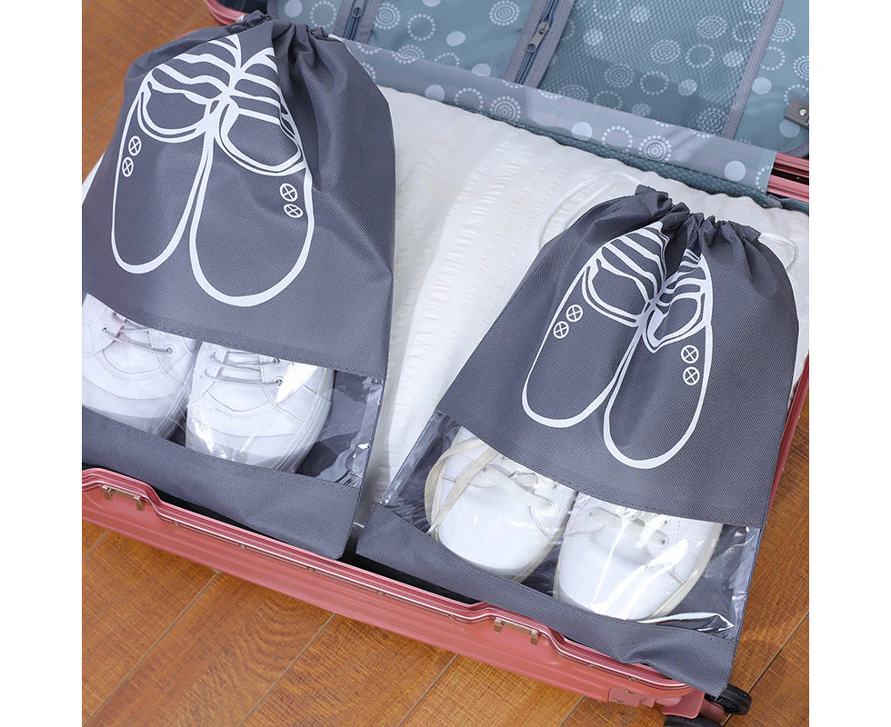 6 Pair Shoe Bags Large Dustproof Drawstring Shoes Pouch Packing Organizers