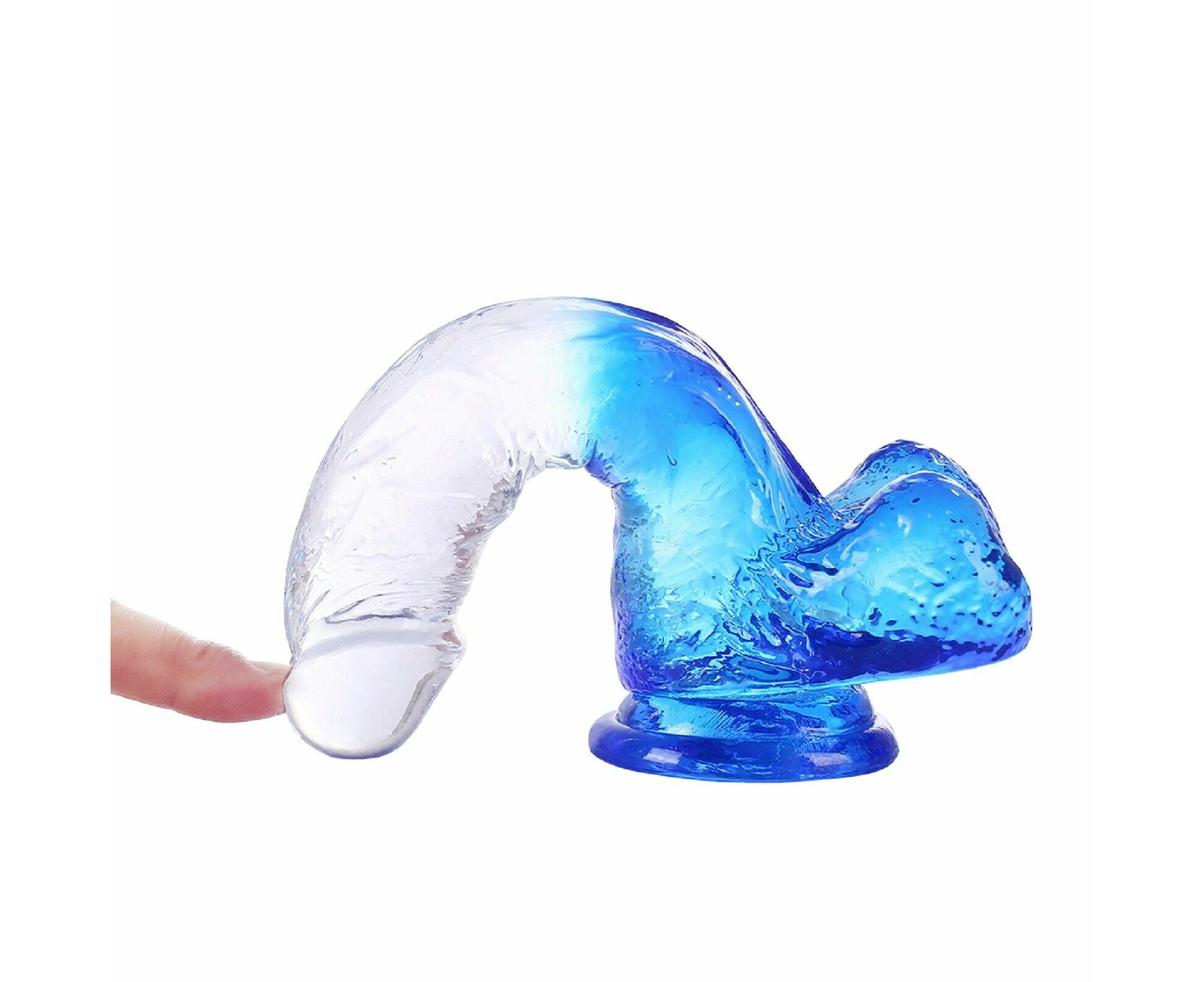 Dildo Dong Realistic Big Penis Cock Balls Vaginal Anal Suction Cup Adult Sex Toy - BLUE