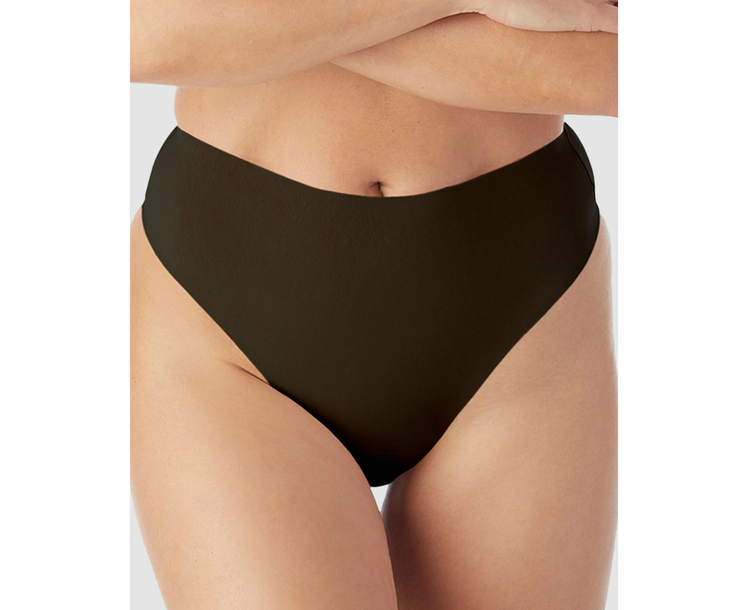 Naomi & Nicole Light Shaping High Waist Everyday Shapewear Thong-Black