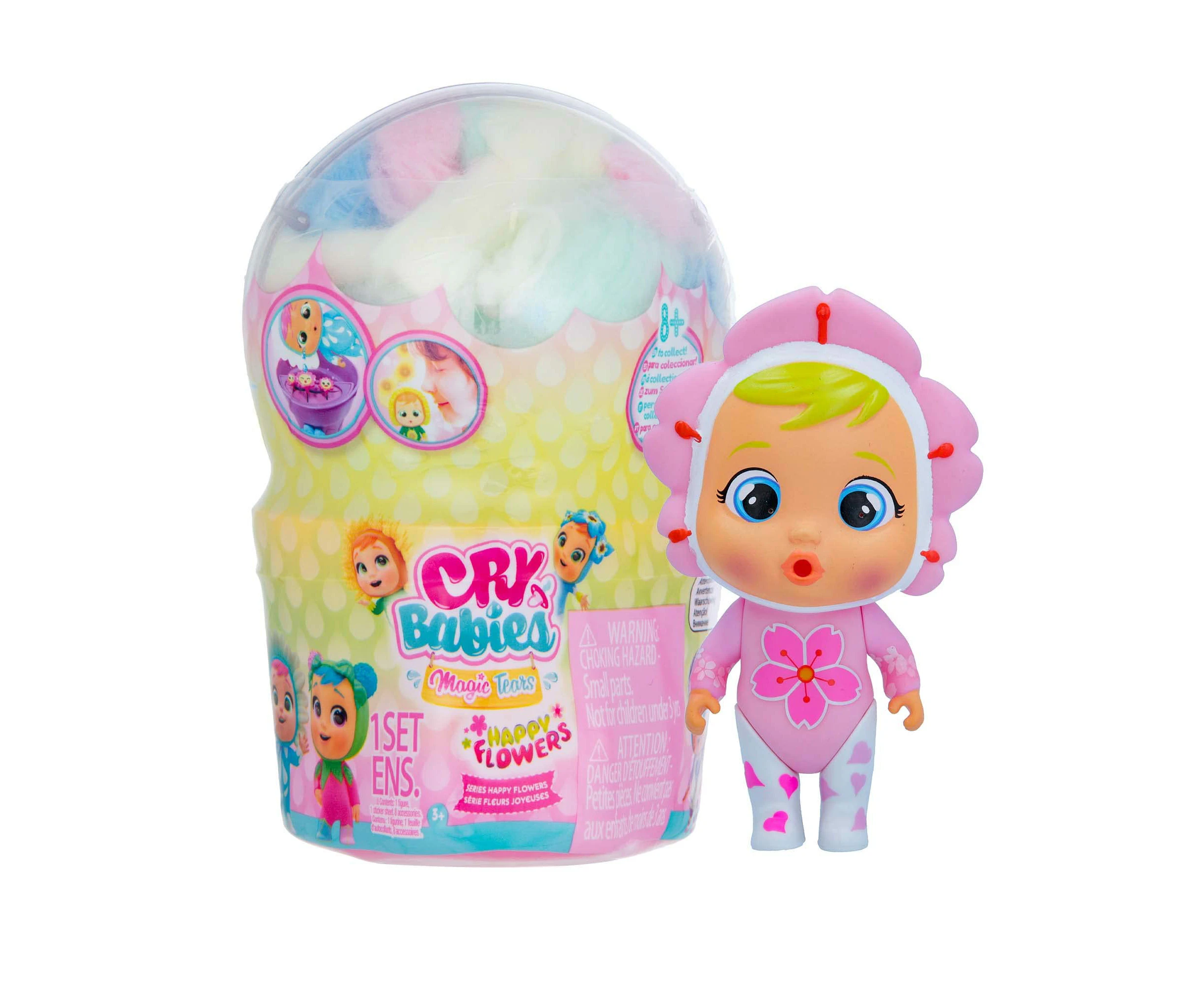 CRY BABIES MAGIC TEARS Happy Flowers | Mini Cry Baby Surprise Doll with 9 Accessories, Real Tears and Smells Like Flowers - Perfect Gift for Kids