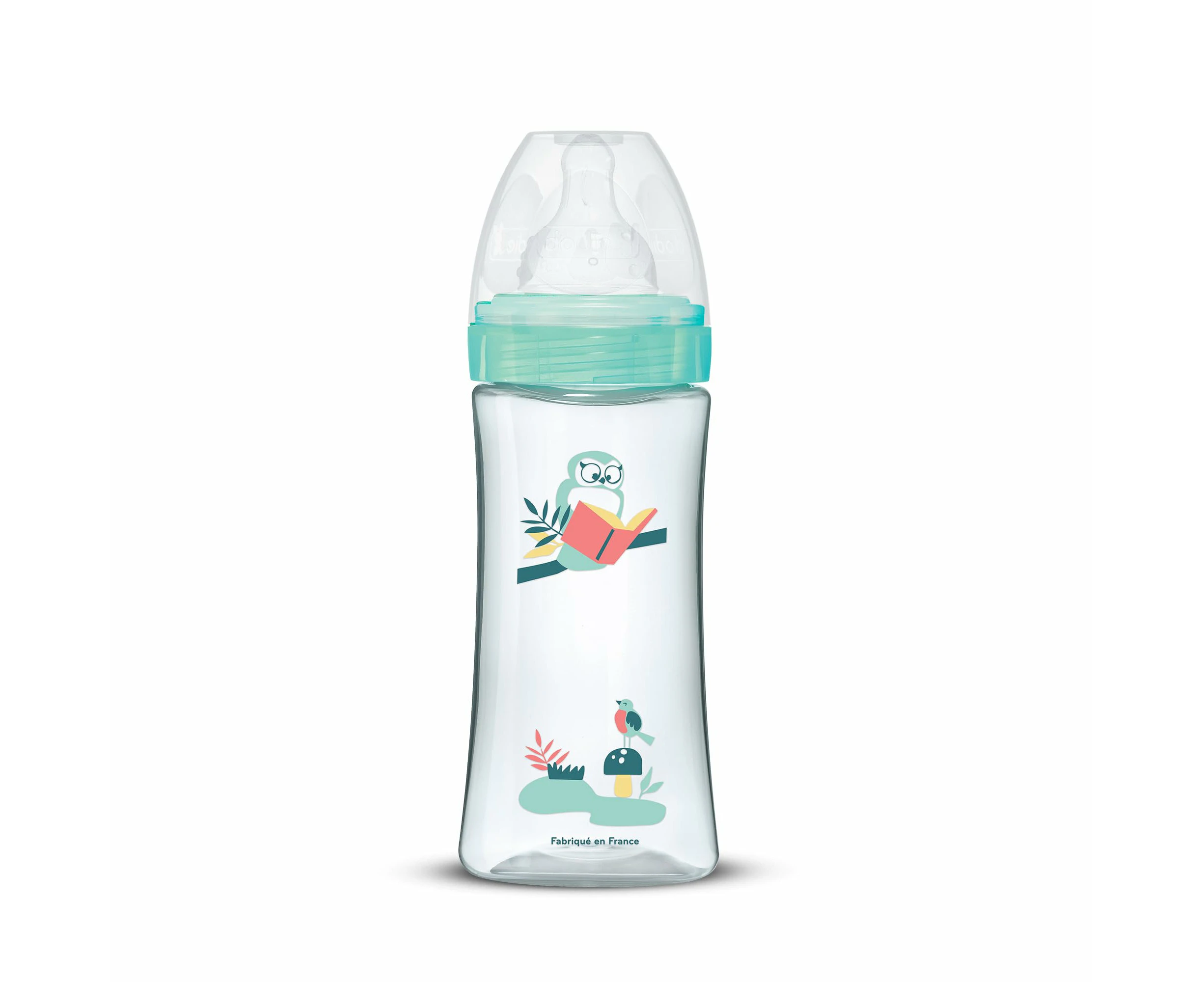 Dodie Baby Bottle, Anticolic Initiation+, Green, Valentine, 330 ml, 6 Months, Round Teat, Flow 3 - Perfect Gift for Kids