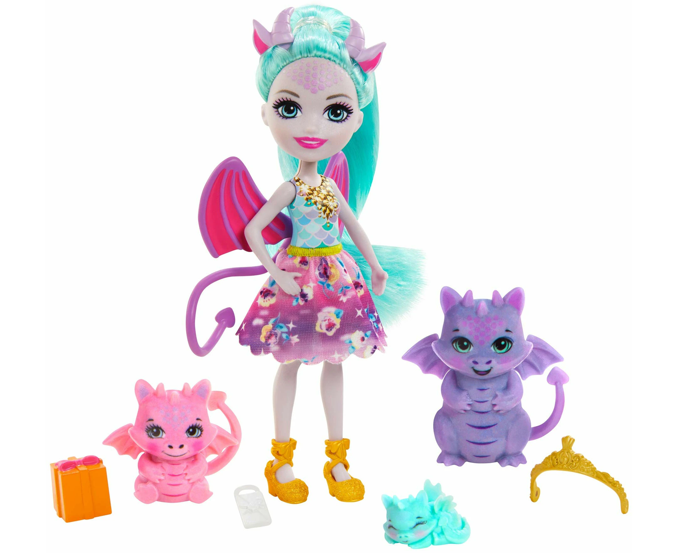 ENCHANTIMALS Royal Guest Doll with Gifts with Dragon Family Toy - Perfect Gift for Kids