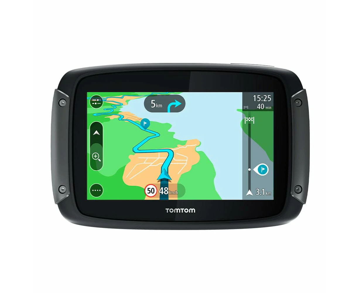 TomTom Motorcycle Sat Nav Rider 50 (4.3 inches, with motorcycle specific winding and hilly roads, updates via WiFi, 3 month traffic and speedcams, EU23 ma