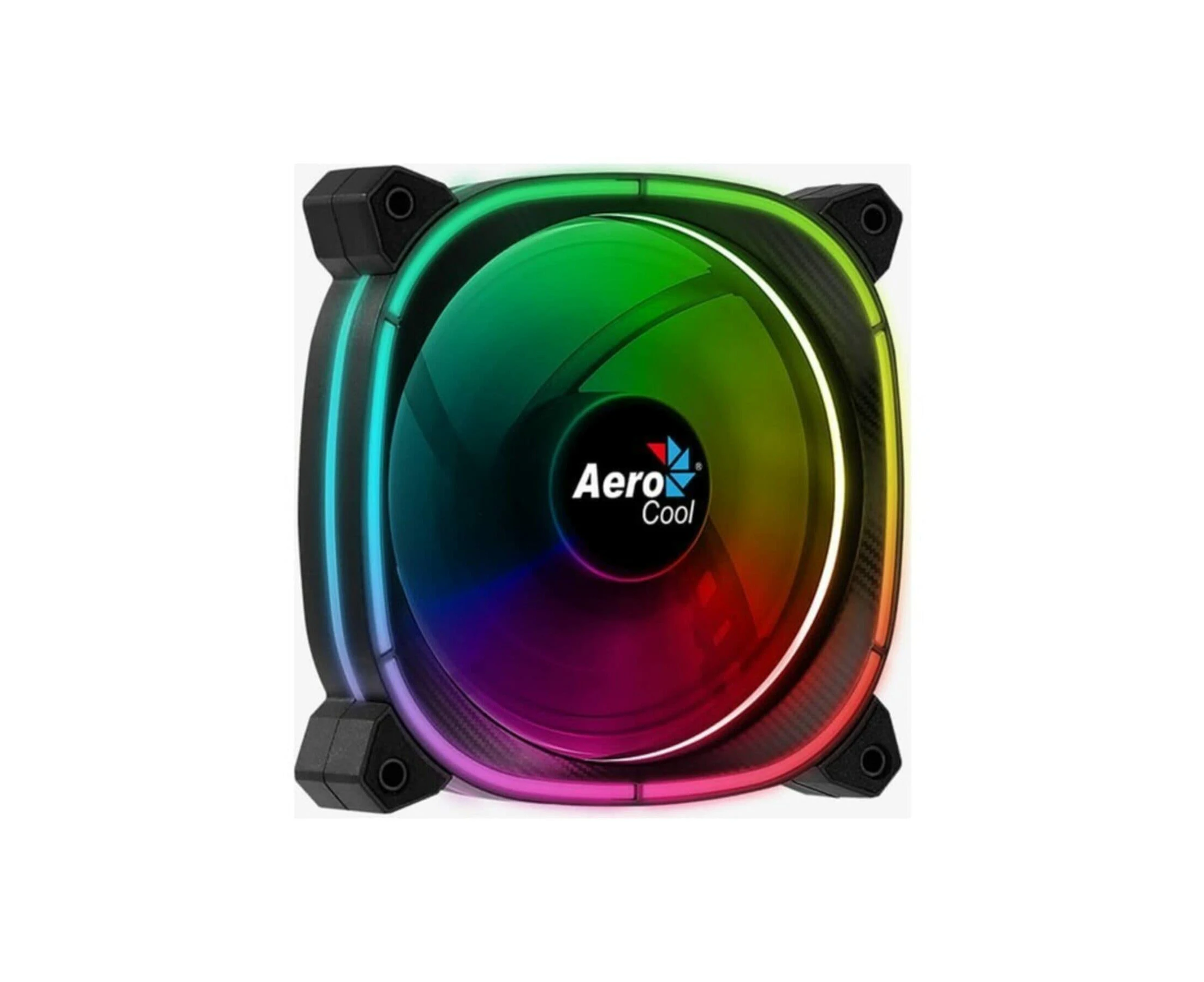 AeroCool ASTRO12 PC Fan – 120mm Fan with Carbon Fiber Finish,Omni RGB Lighting and 18 LEDs,Includes a 6-Pin Connector, Curved Blades and Anti-Vibration Pa