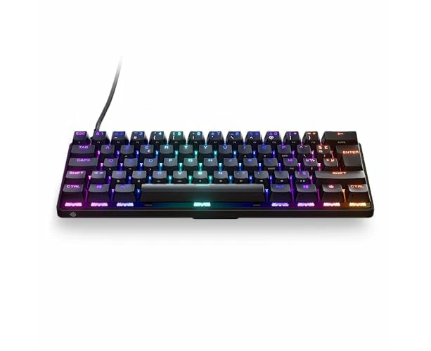 SteelSeries Apex Pro Mini HyperMagnetic Gaming Keyboard – World’s Fastest Keyboard – Adjustable Actuation – Compact 60% Form Factor – RGB – PBT Keycaps –