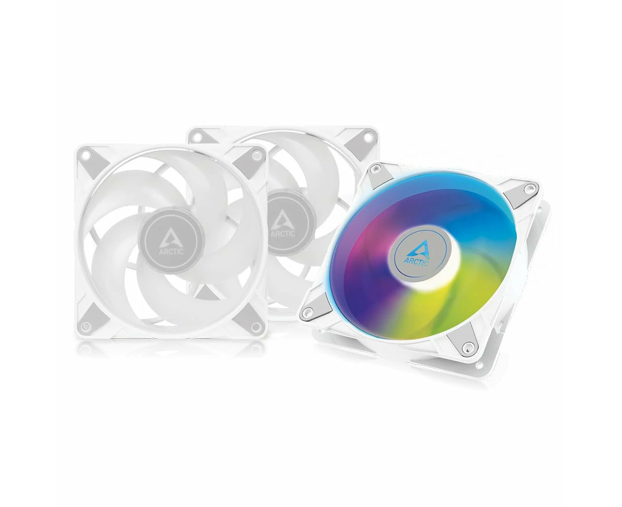 ARCTIC P12 PWM PST A-RGB (3 Pack) - PC Fan, 120mm Fan, PC Case Fan, Optimized for static pressure, Semi-passive: 200-2000 rpm (0 rpm <5%), 5V 3 pin ARGB L