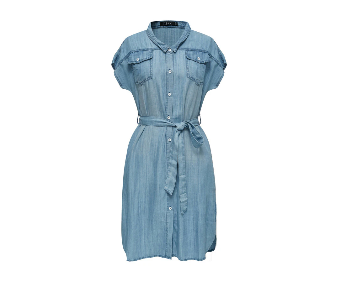 OJAY Women's Denim Loose-Fit Dress