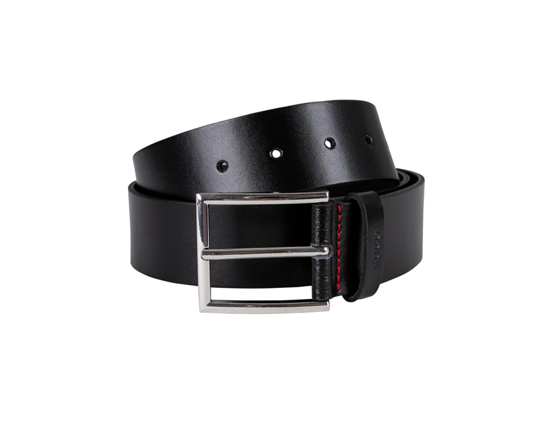 HUGO Men's Giaspo Leather Belt - Black