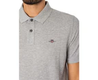 GANT Men's Regular Shield Pique Polo Shirt - Grey