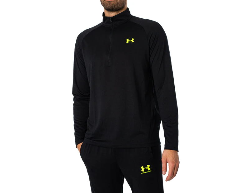 Under Armour Men's Tech 1/2 Zip Long Sleeve Top - Black