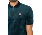 Fila Men's Devon Velour Polo Shirt - Green