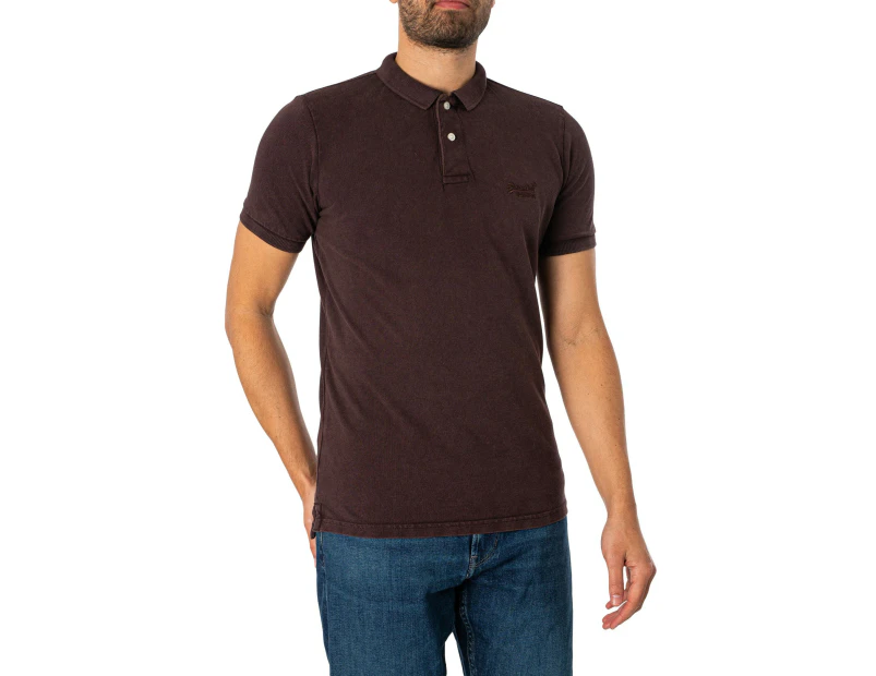 Superdry Men's Vintage Destroy Polo Shirt - Brown