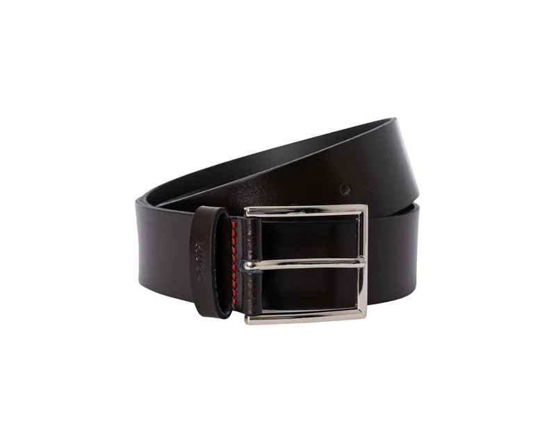 HUGO Men's Giaspo Leather Belt - Brown