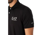 EA7 Men's Ventus Chest Logo Polo Shirt - Black