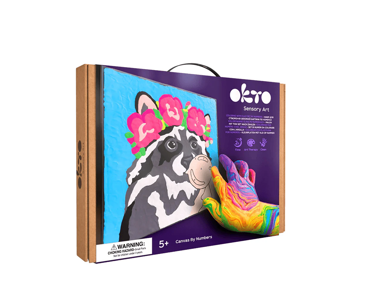 Okto - Raccoon Coloring With Clay Set 29cm X 29cm