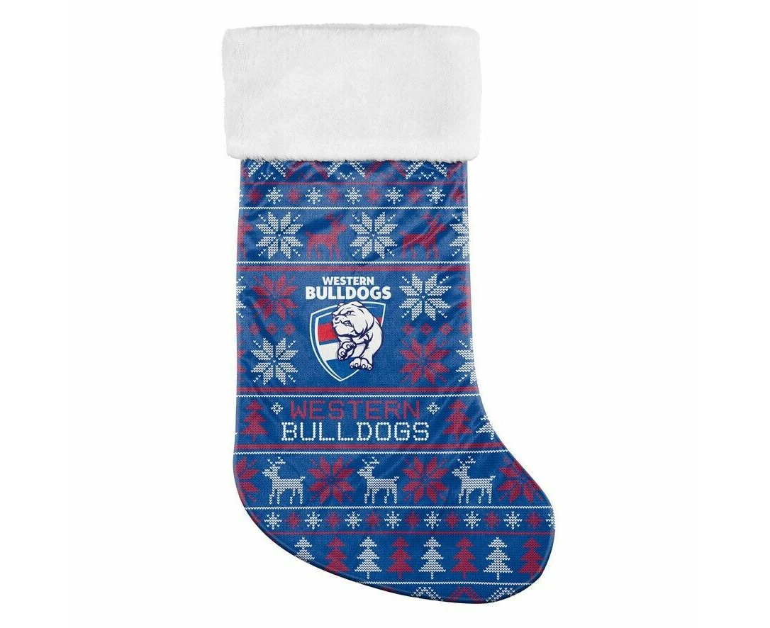 AFL Christmas Stocking - Western Bulldogs - Sweater Print - XMAS