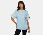 All About Eve Women's Aspen Oversized Athletic Tee / T-Shirt / Tshirt - Light Blue