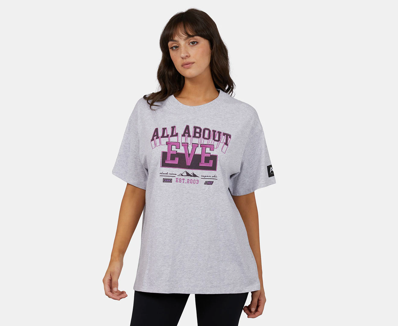 All About Eve Women's Snow Peaks Oversized Tee / T-Shirt / Tshirt - Grey Marle