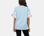 All About Eve Women's Aspen Oversized Athletic Tee / T-Shirt / Tshirt - Light Blue