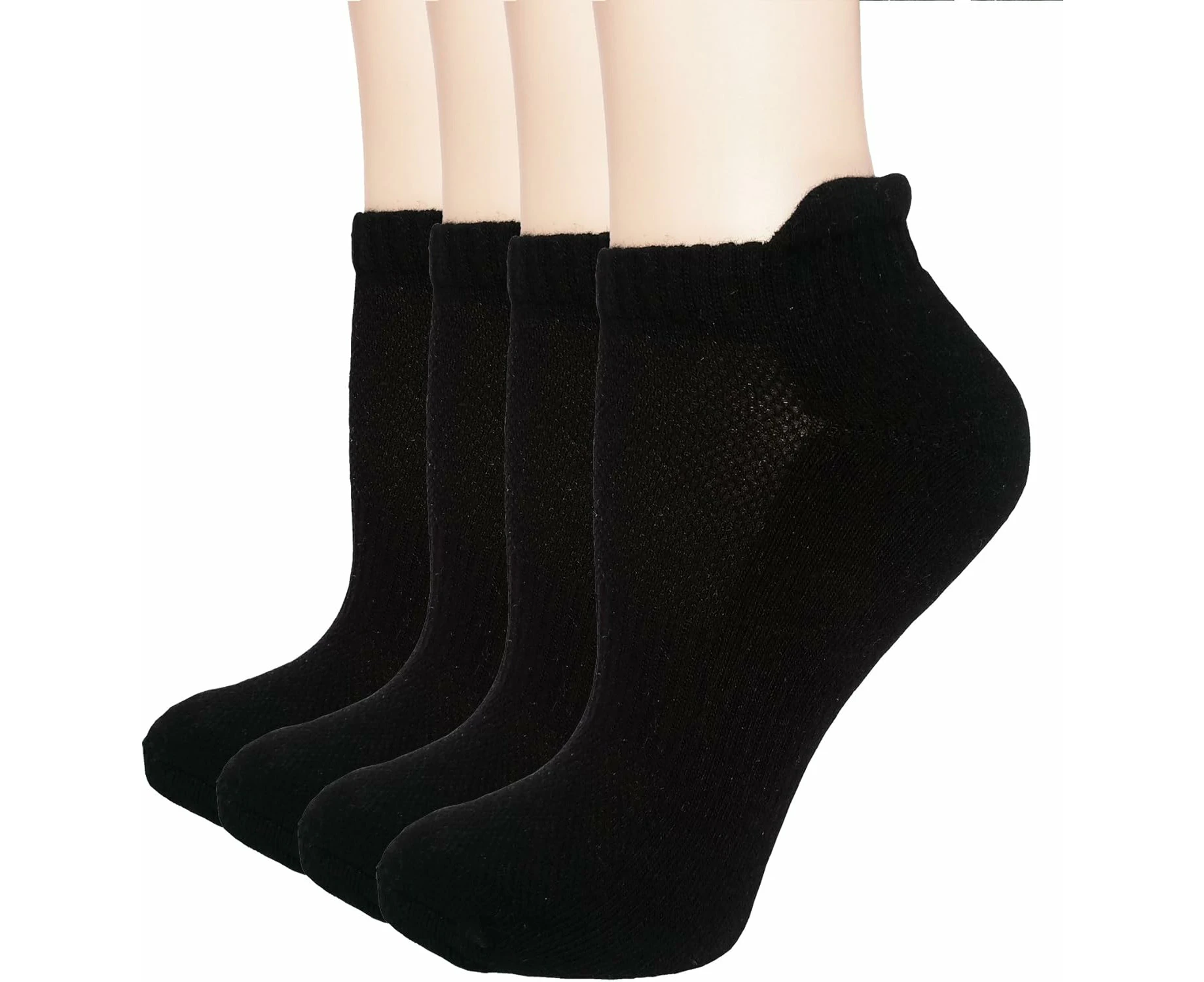 Women'S Athletic Low Cut Ankle Quarter Cushion Socks 4 Pack,Black,Shoe Sizes 5.5-8.5