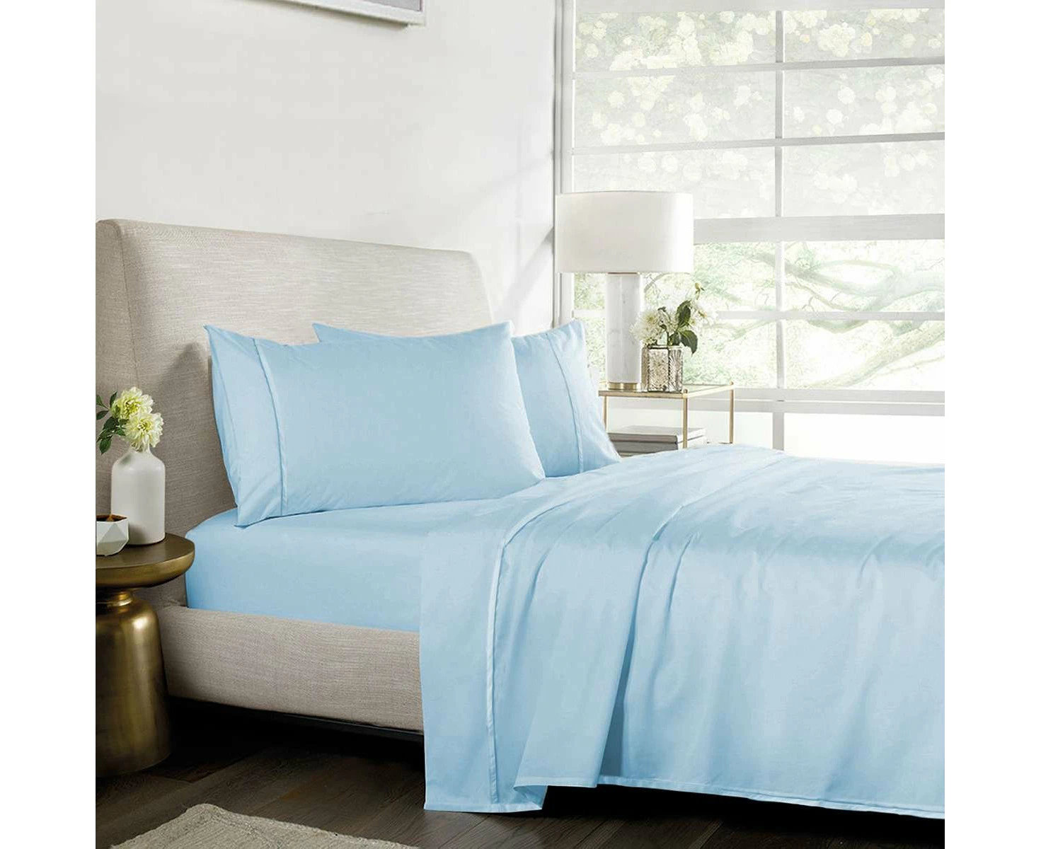 Bedding King 1000TC Pure Egyptian Cotton Sheet Set - Light Blue