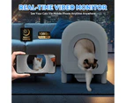 Advwin Automatic Cat Litter Box 77L Self Cleaning Cat Litter Box with Odor Removal,5G WiFi, Camera Video Monitoring