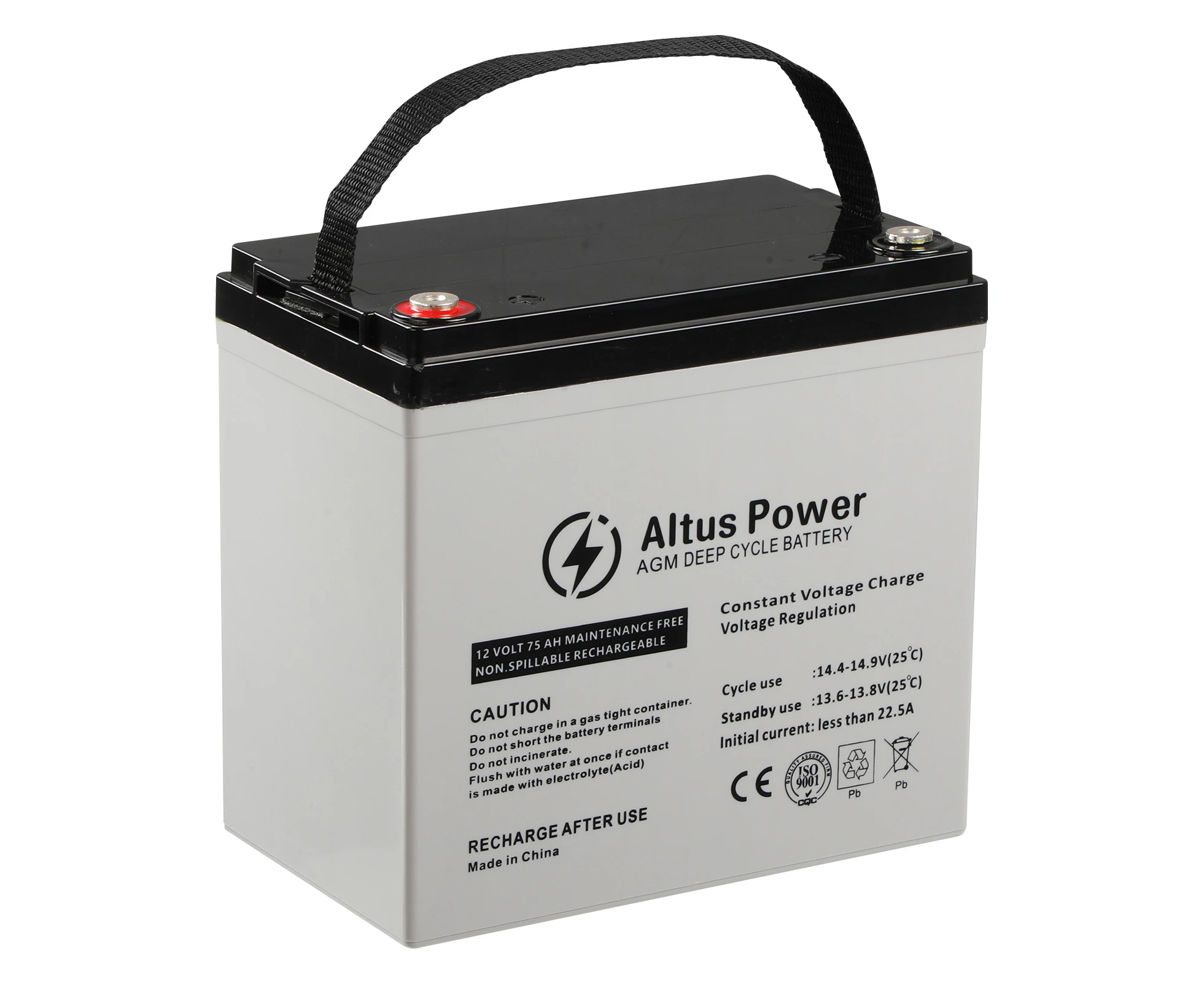 Altus AGM Battery 12V 75ah Battery Deep Cycle SLA Lead Acid Battery