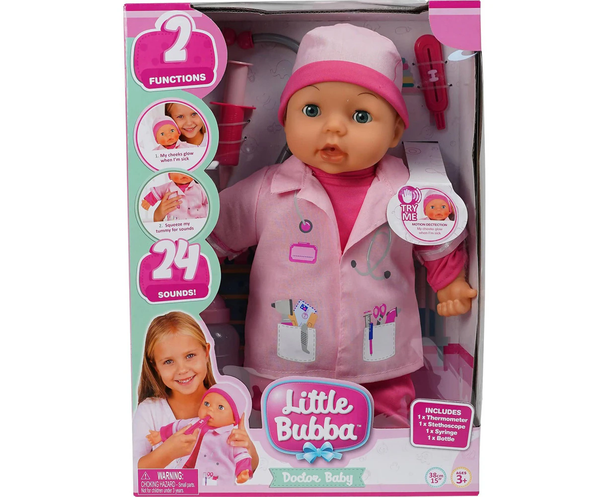 Little Bubba Doctor Doll Kids/Children Interactive Pretend Play Toy Pink 18m+