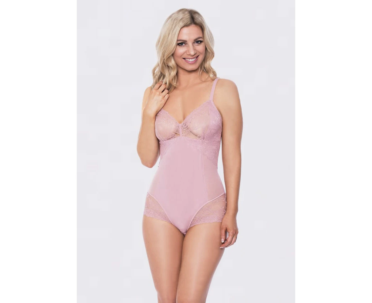 Lace Smooth Shapewear Bodysuit-Blush-18