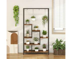 Costway 6-Tier Metal Plant Stand Rack 180cm Indoor Flower Pot Holder w/Hooks Indoor Garden Plant Display Shelf