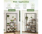 Costway 6-Tier Metal Plant Stand Rack 180cm Indoor Flower Pot Holder w/Hooks Indoor Garden Plant Display Shelf