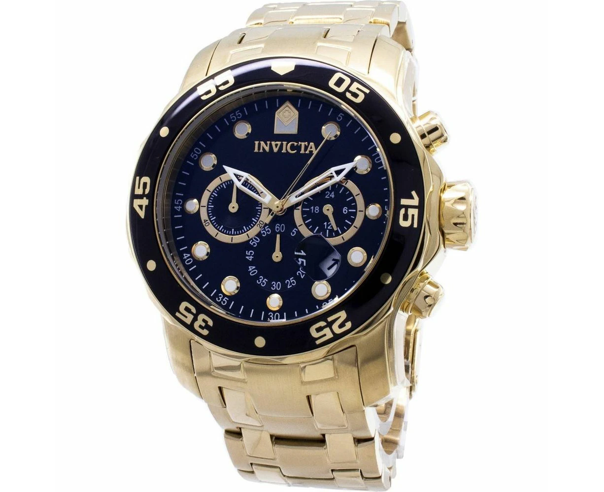 Invicta Pro Diver Chronograph Gold Tone 200m 0072 Men's Watch: A Luxurious Timepiece