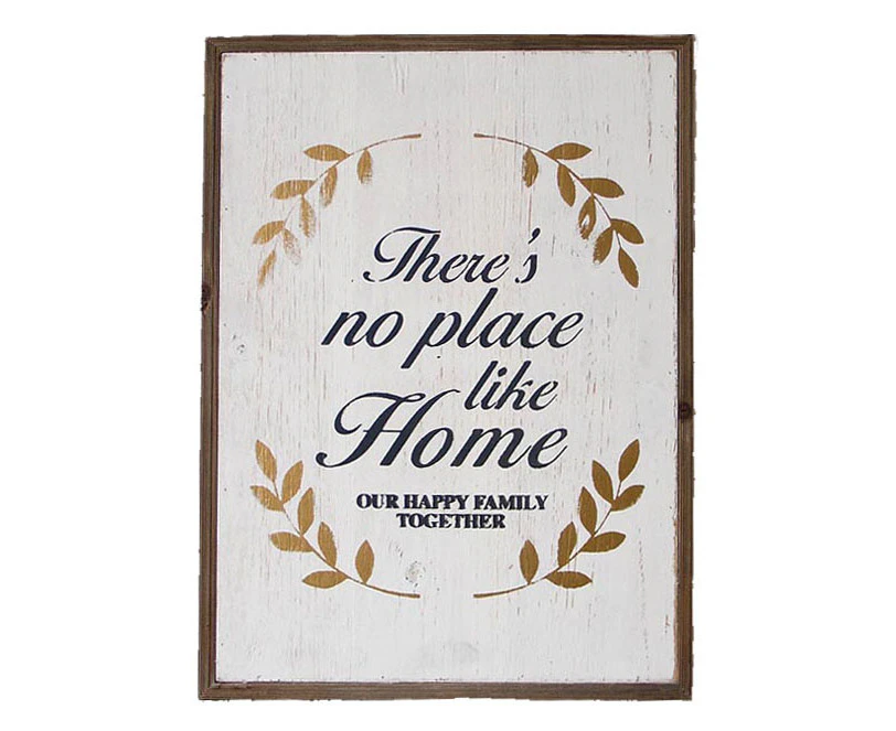 Country Wooden Printed Sign NO PLACE LIKE HOME Happy Family