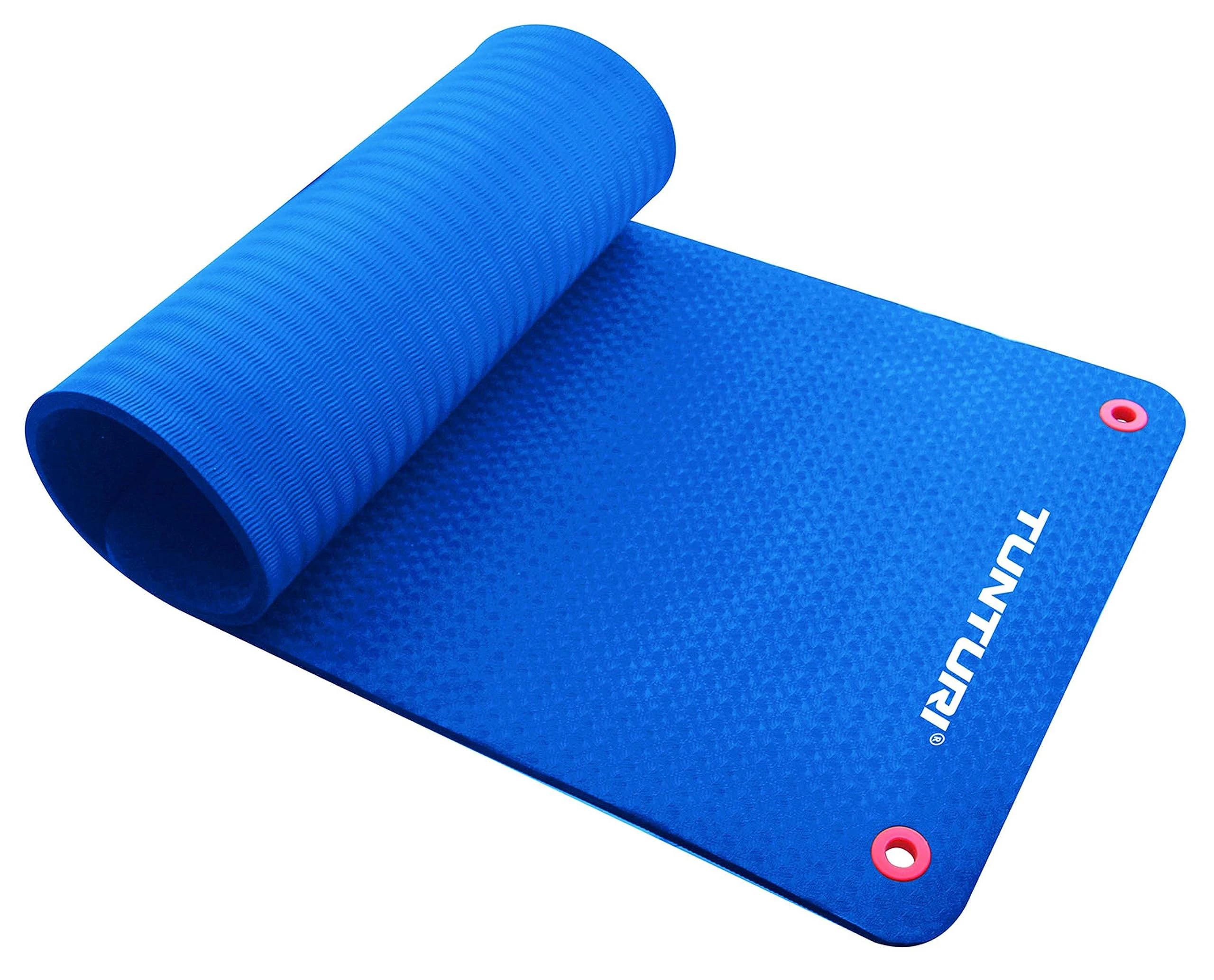 Tunturi Non Slip Yoga Fitness Mat - Blue, 140 cm