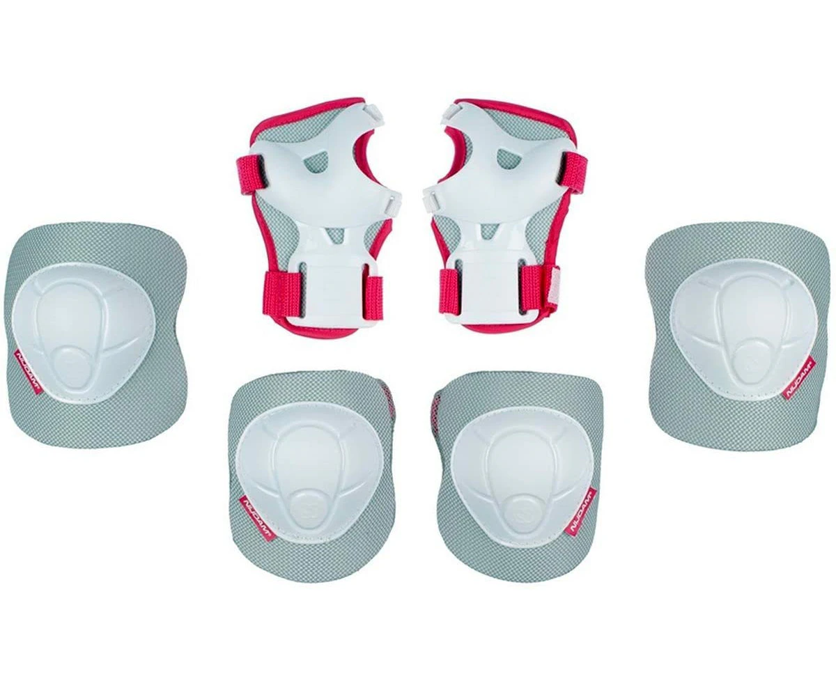 Nijdam Skate Protector Set White Out White Fuchsia M