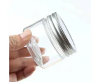 10pcs Transparent Wide Mouth Bottle Silver Lid Cream Dispenser Skincare Jars