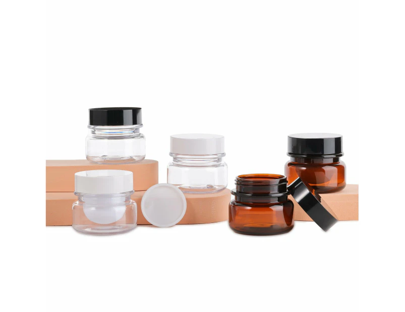 10pcs PET Plastic Cosmetic Bottles Refillable Travel Face Cream Containers