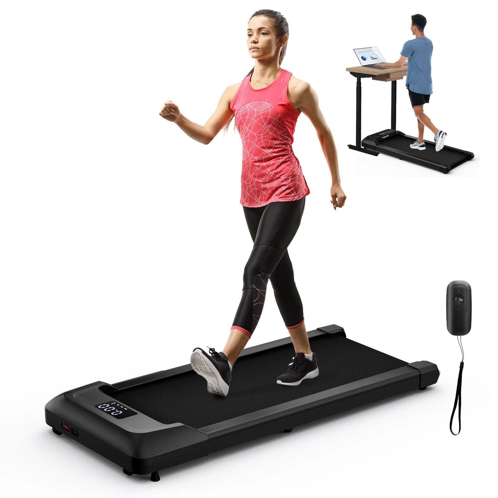 Costway 2.25HP Walking Machine Electric Treadmill Running Machine w/LED Display&Remote Control Home Gym Black