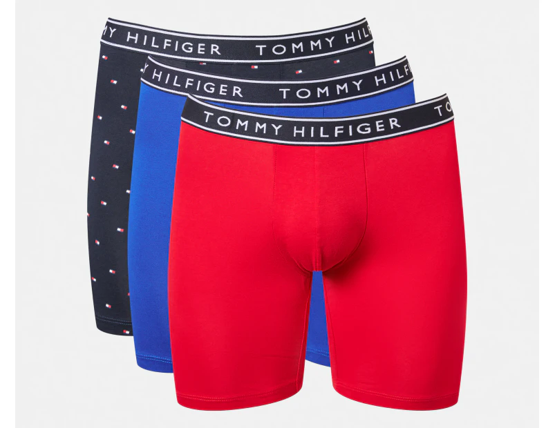 Tommy Hilfiger Men's Cotton Stretch Boxer Briefs 3-Pack - Midnight Blue/Blue/Red