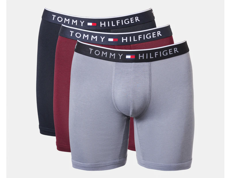 Tommy Hilfiger Men's Smooth Stretch Boxer Briefs 3-Pack - Graphite/Burgundy/Navy