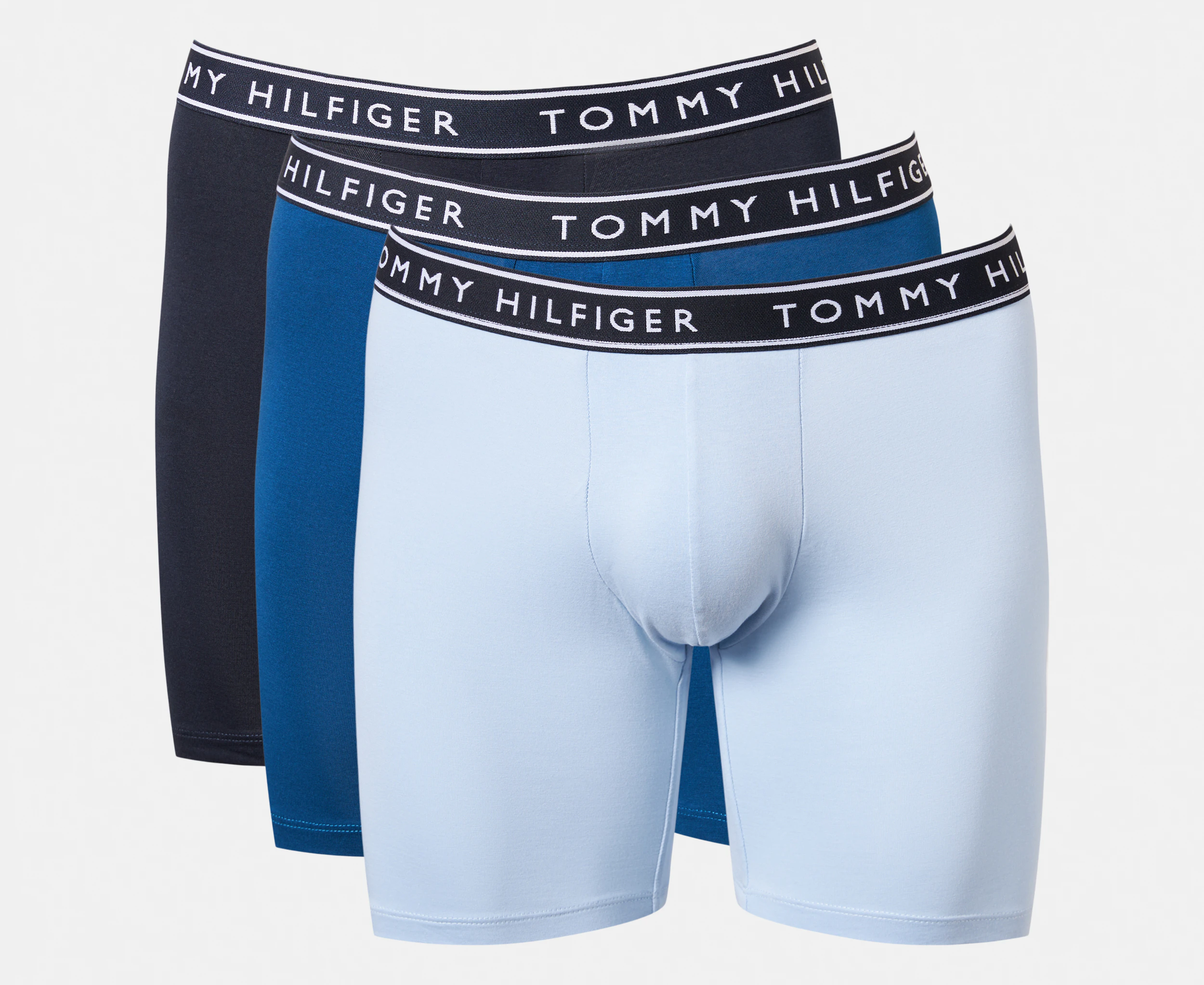 Tommy Hilfiger Men's Cotton Stretch Boxer Briefs 3-Pack - Blue Cloud/Deep Blue/Navy