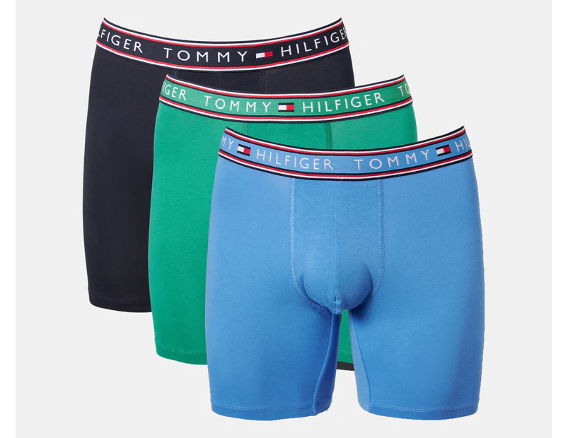 Tommy Hilfiger Men's Cotton Stretch Boxer Briefs 3-Pack - Evergreen/Blue/Midnight Blue