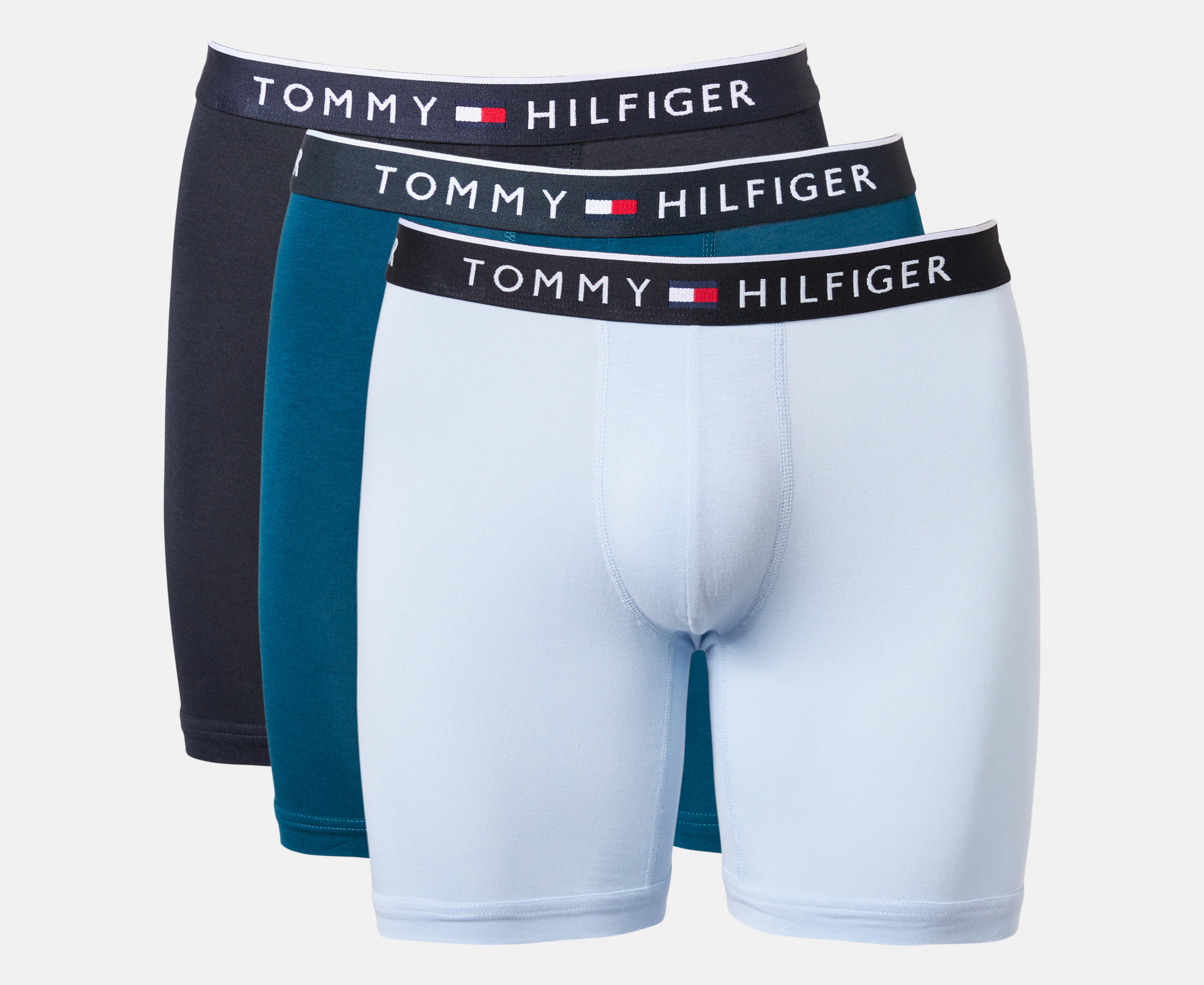 Tommy Hilfiger Men's Smooth Stretch Boxer Briefs 3-Pack - Blue Wave/Deep Blue/Midnight Blue