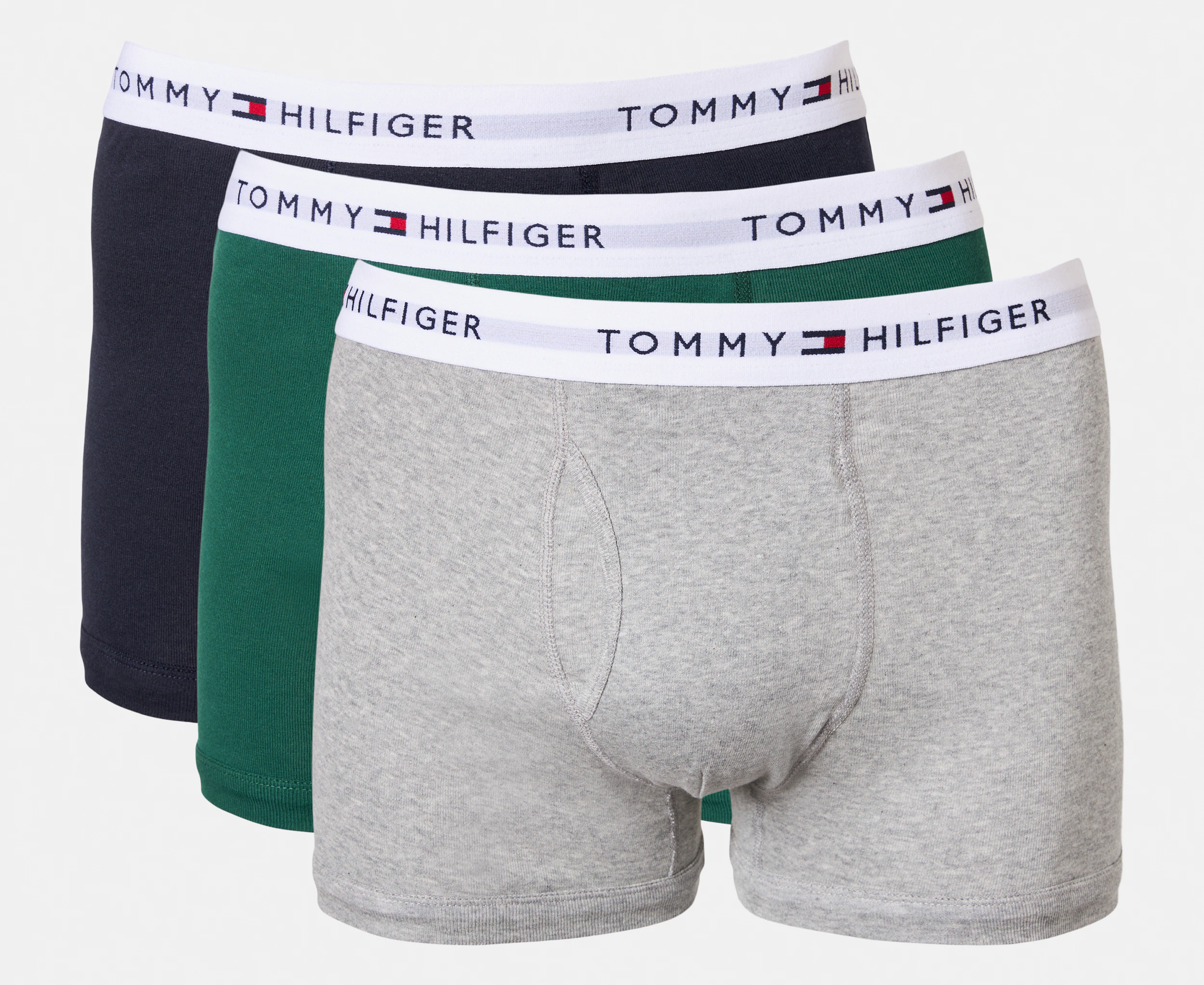 Tommy Hilfiger Men's Cotton Classics Trunks 3-Pack - Green Sea/Grey/Navy