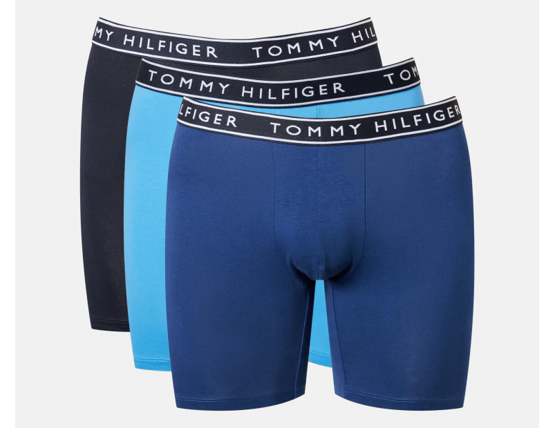 Tommy Hilfiger Men's Cotton Stretch Boxer Briefs 3-Pack - Blue Haze/Dark Blue/Navy