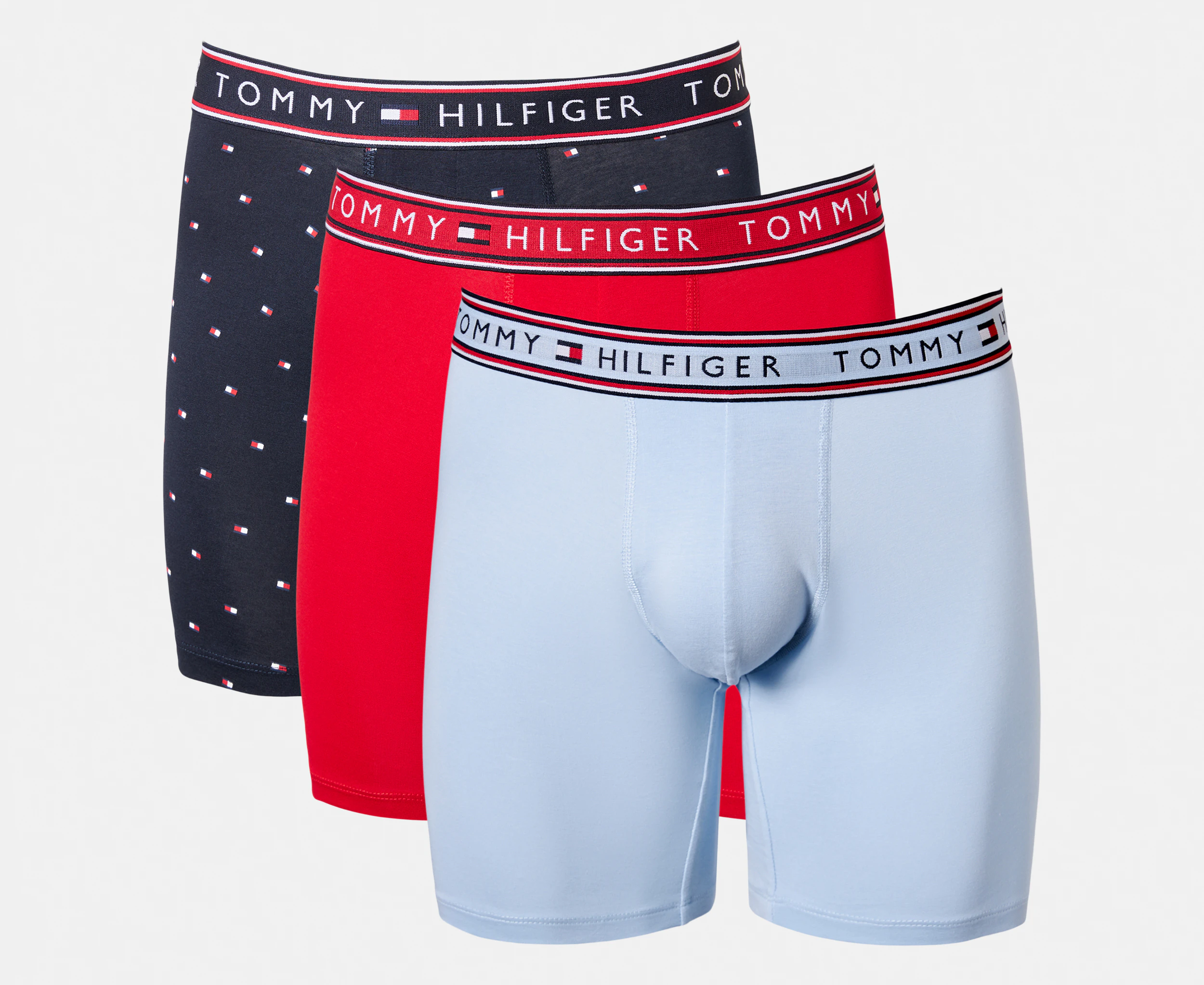 Tommy Hilfiger Men's Cotton Stretch Boxer Briefs 3-Pack - New Blue/Red/Midnight Blue