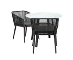 Livsip 3PCS Outdoor Dining Setting Marble-style Table Patio Furniture Bistro Set