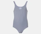 Tommy Hilfiger Youth Girls' Seersucker Stripe One Piece Swimsuit - Indigo Blue/White