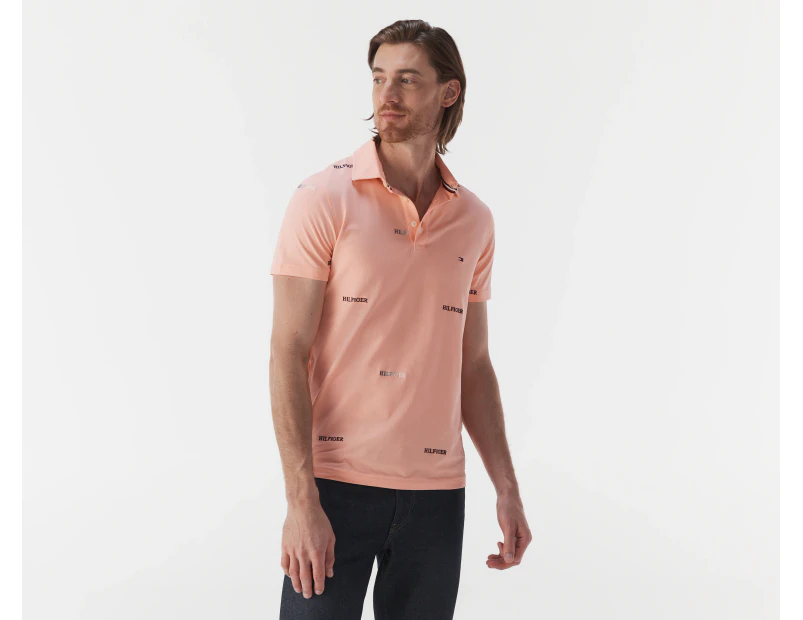 Tommy Hilfiger Men's Summer Essential Jersey Slim Fit Polo Shirt - Playful Peach