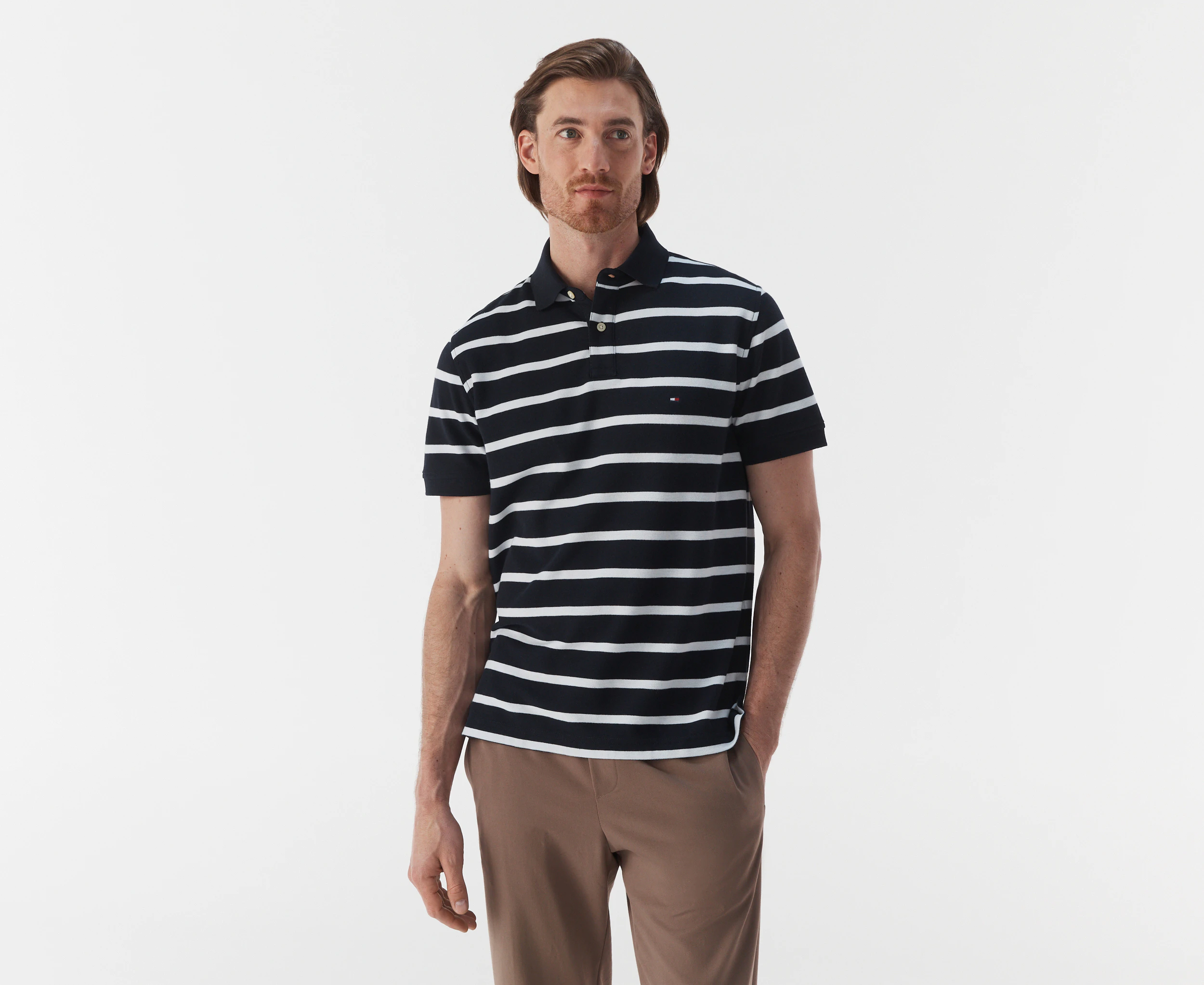 Tommy Hilfiger Men's Refined Stripe Polo Shirt - Desert Sky